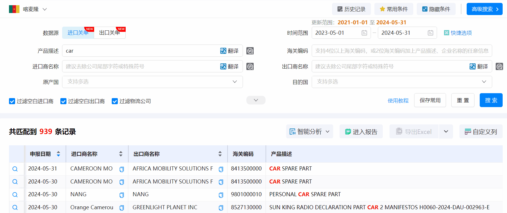 喀麦隆海关数据,海关数据,凯发K8海关数据