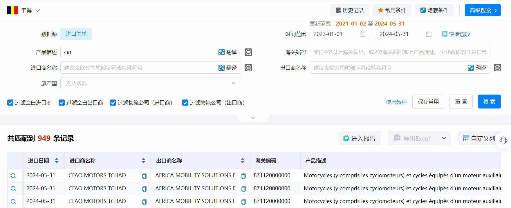 乍得海关数据,海关数据,凯发K8海关数据